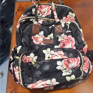 Floral Black and Pink Backpack